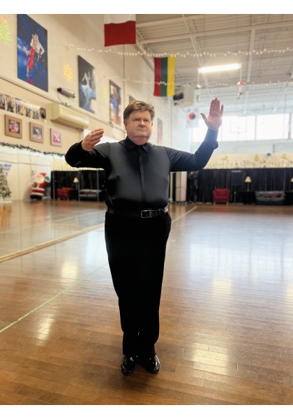 Men Ballroom Dress Shirt Black