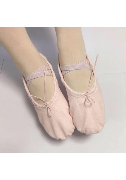Canvas split sole foldable Ballet Shoes/Slippers - Color Ballet Pink