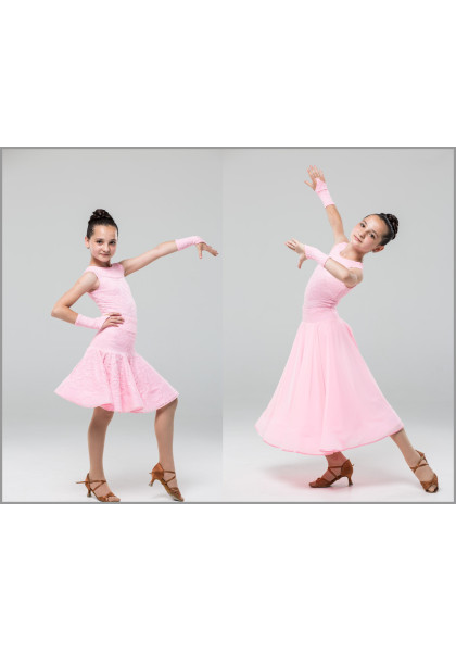 Girls Competition Dress with 2 Skirts - 01